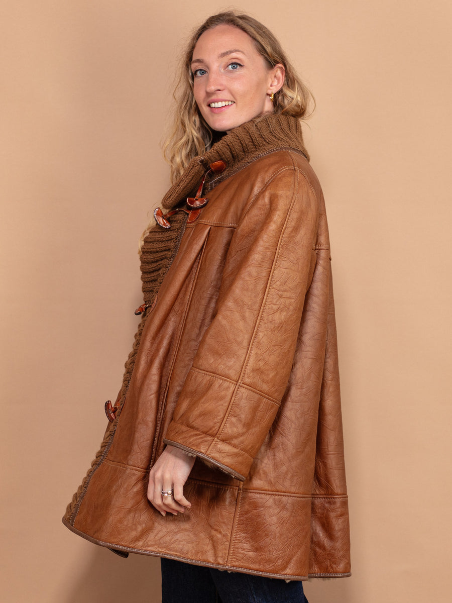 Spring Autumn Classic Vintage Rub Color Sheepskin Short Tight Jacket for Women