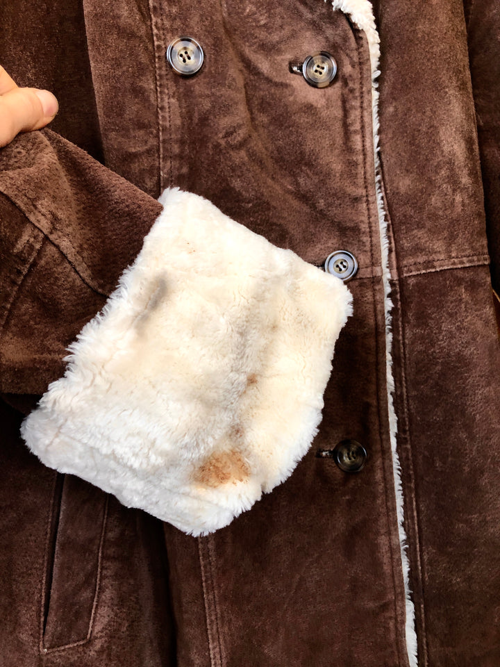 Vintage 90's Women Suede Coat in Brown - NorthernGrip