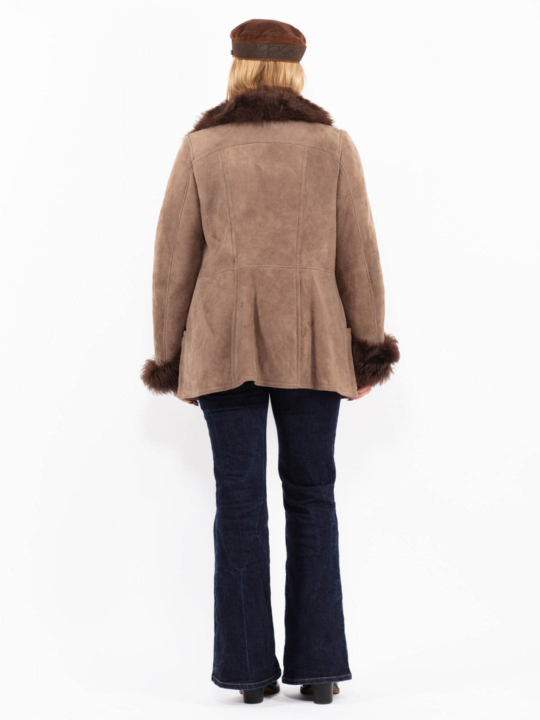 Vintage 70's Women Penny Lane Sheepskin Coat in Brown