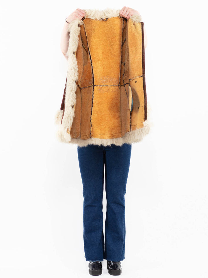 Vintage 70's Penny Lane Sheepskin Coat in Brown