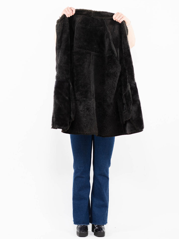 Vintage 90's Women Sheepskin Coat in Brown