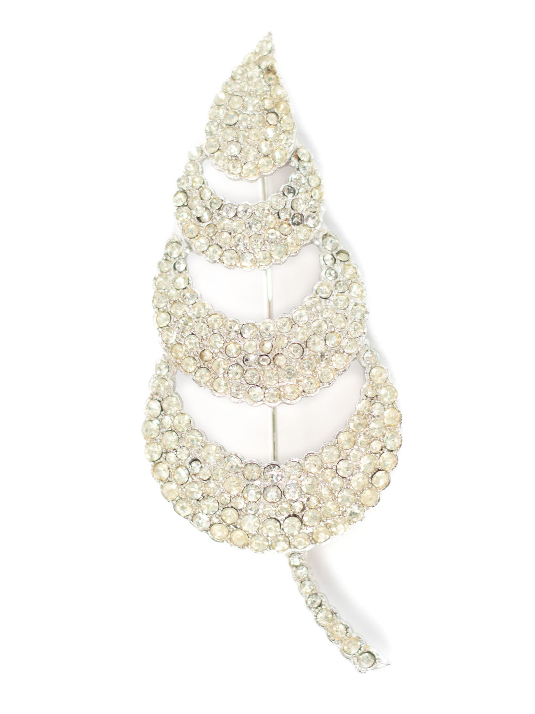 Vintage 60's Vendome Rhinestone Leaf Brooch