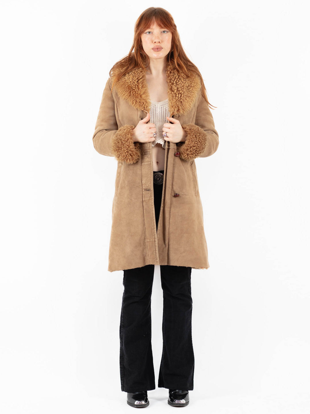 Vintage 70's Women Sheepskin in BeigeV9769