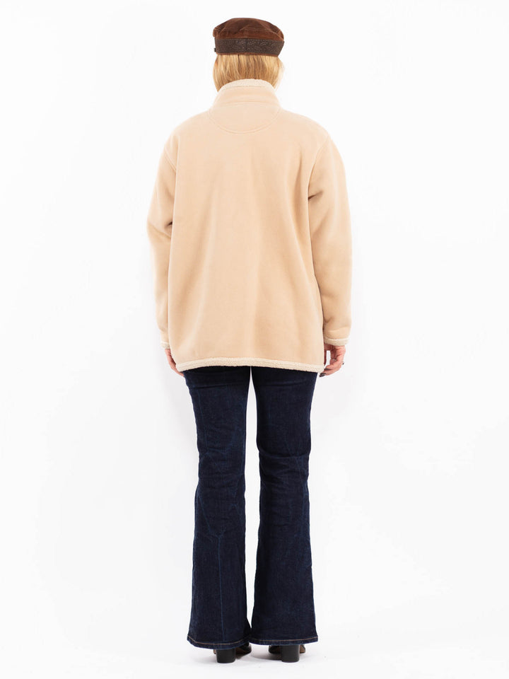 Vintage 00's Women Faux Sheepskin Coat in Beige