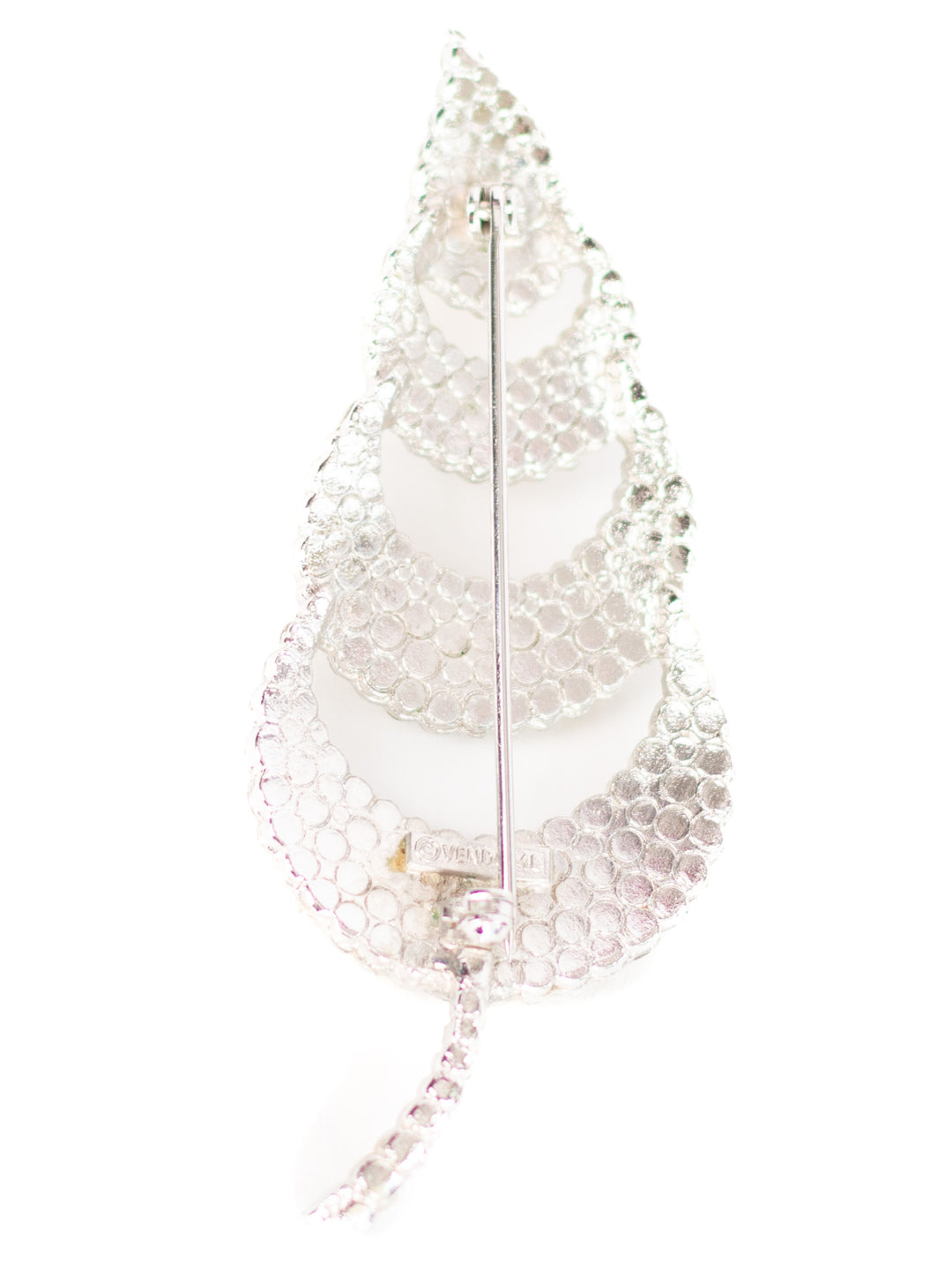 Vintage 60's Vendome Rhinestone Leaf Brooch