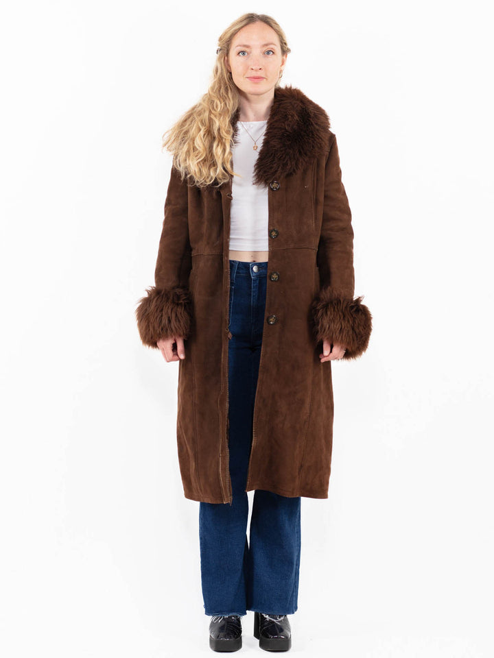 Vintage 70's Penny Lane Sheepskin Coat in Brown