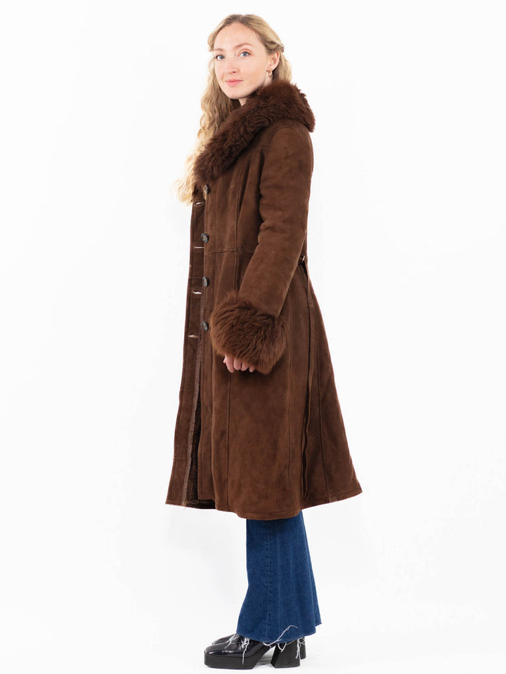 Vintage 70's Penny Lane Sheepskin Coat in Brown