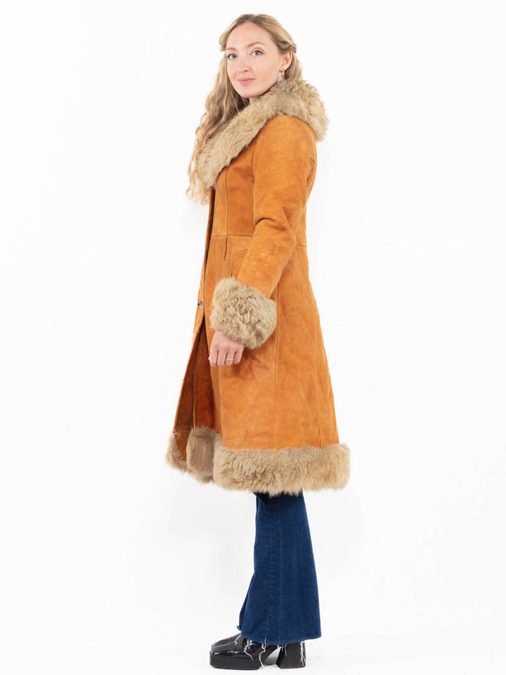 Vintage 70's Penny Lane Sheepskin Coat in Brown