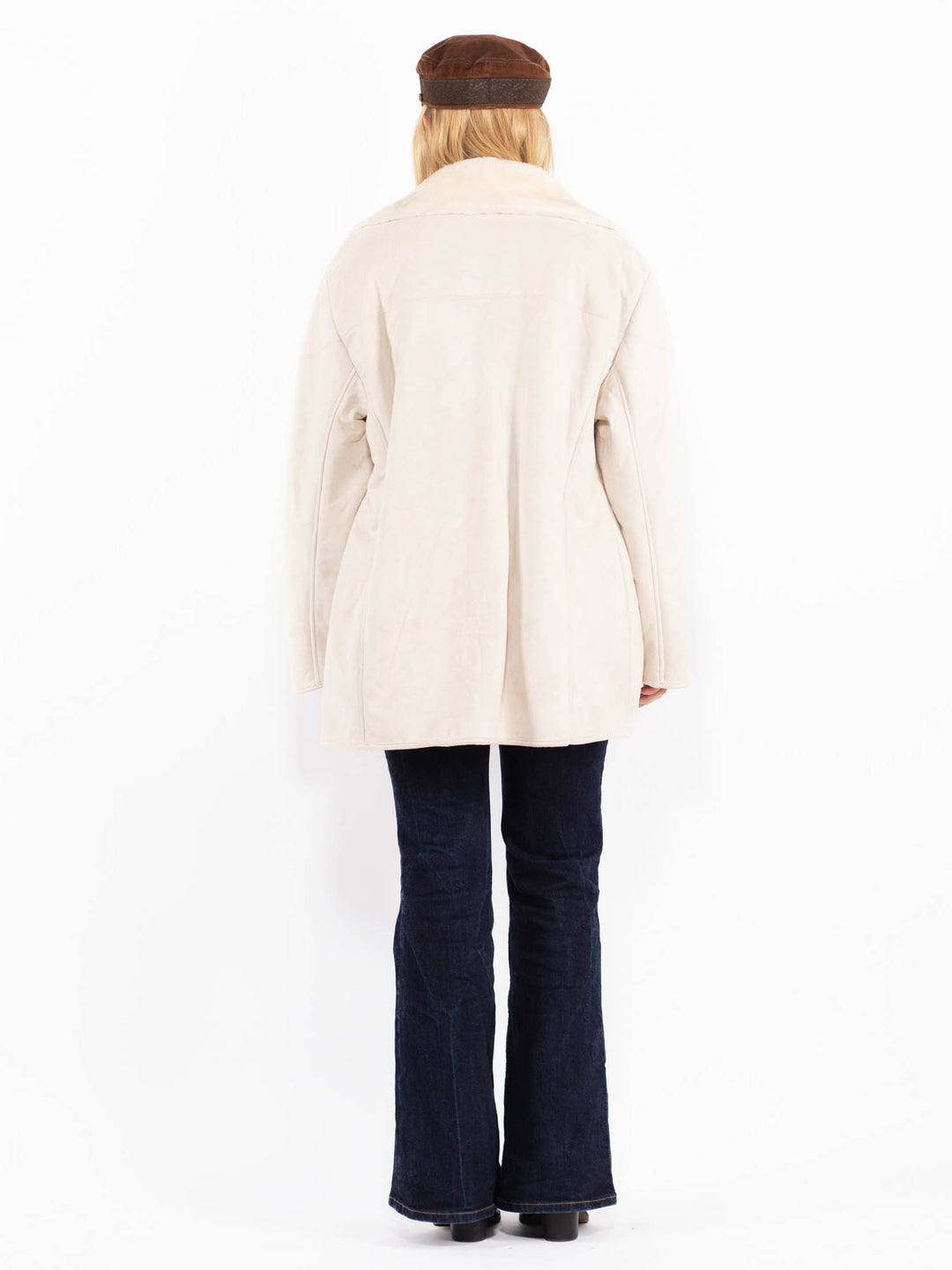 Vintage 90's Women Sherpa Coat in Cream White