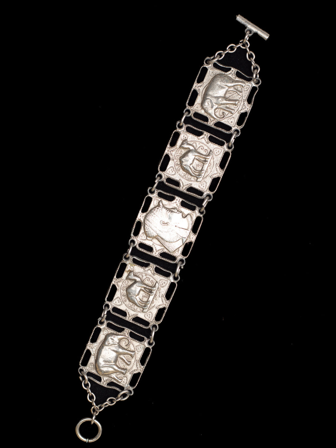 Vintage 60's Panel Bracelet with Elephant & Camel Motifs