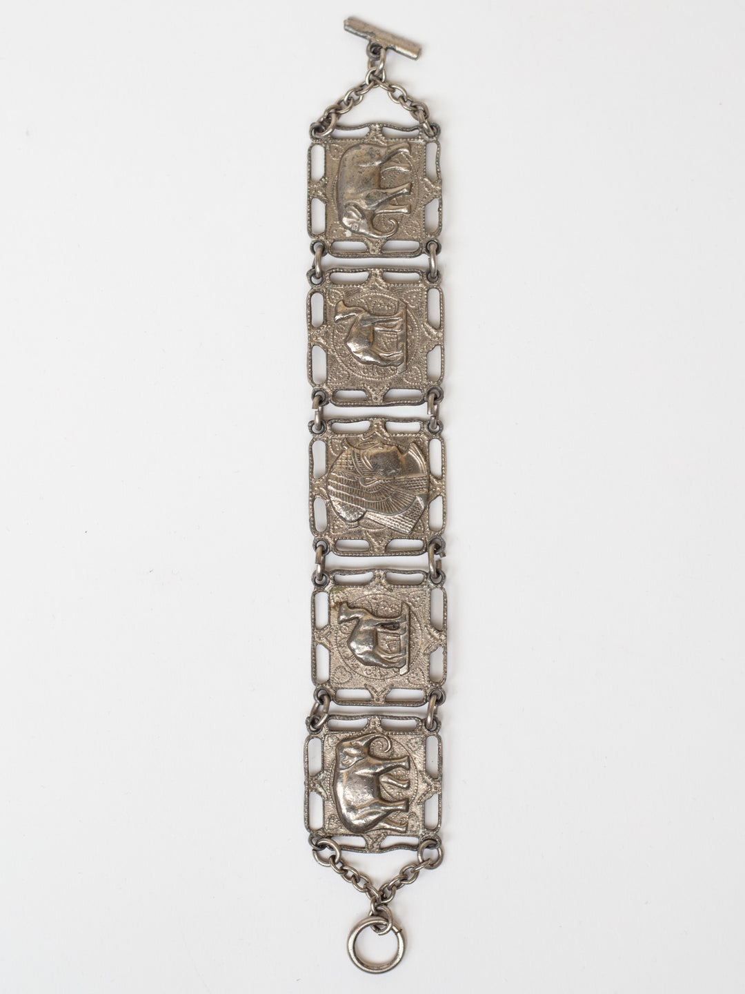 Vintage 60's Panel Bracelet with Elephant & Camel Motifs