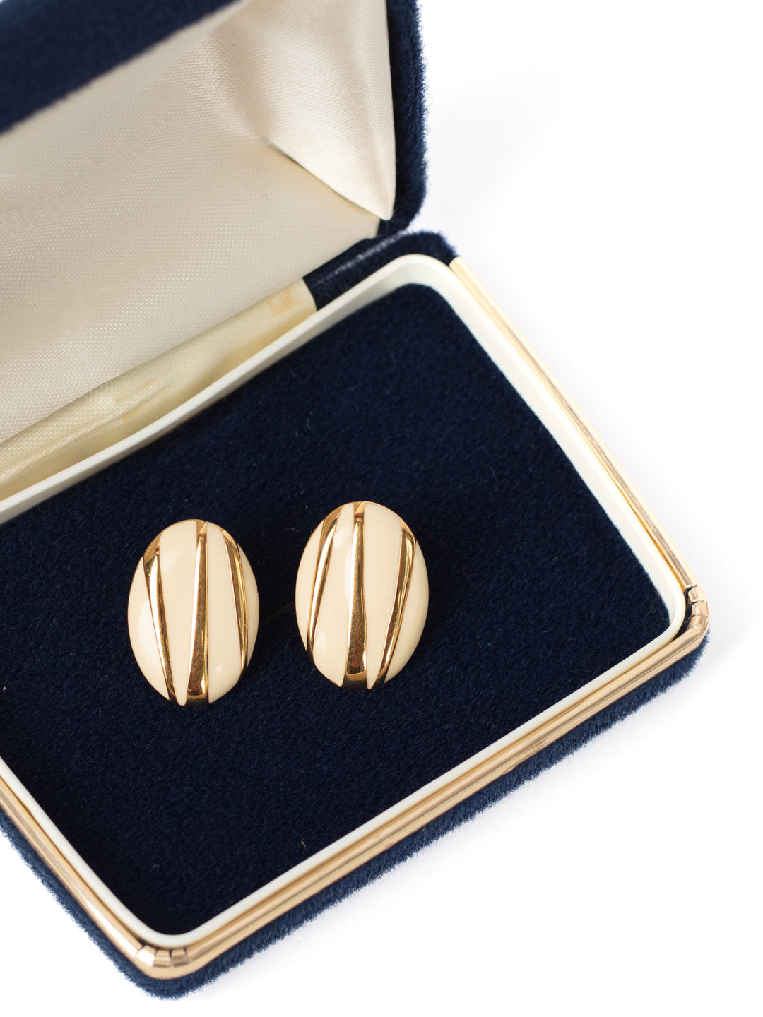 Vintage 80's Monet Modernist Stripe Earrings