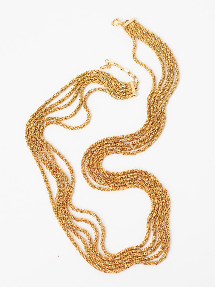 Vintage 80's Multi-Strand Rope Chain Necklace