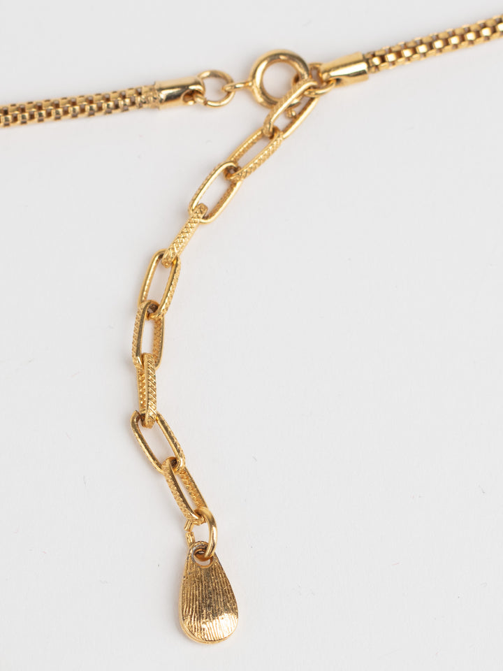 Vintage 80s Double Chain Necklace with Sparkling Rhinestones