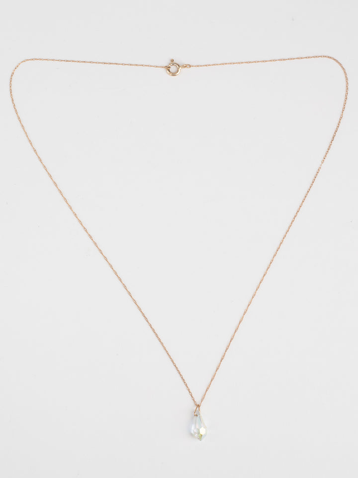 Vintage 80s Elizabeth Duke Crystal Drop Necklace & Earrings Set