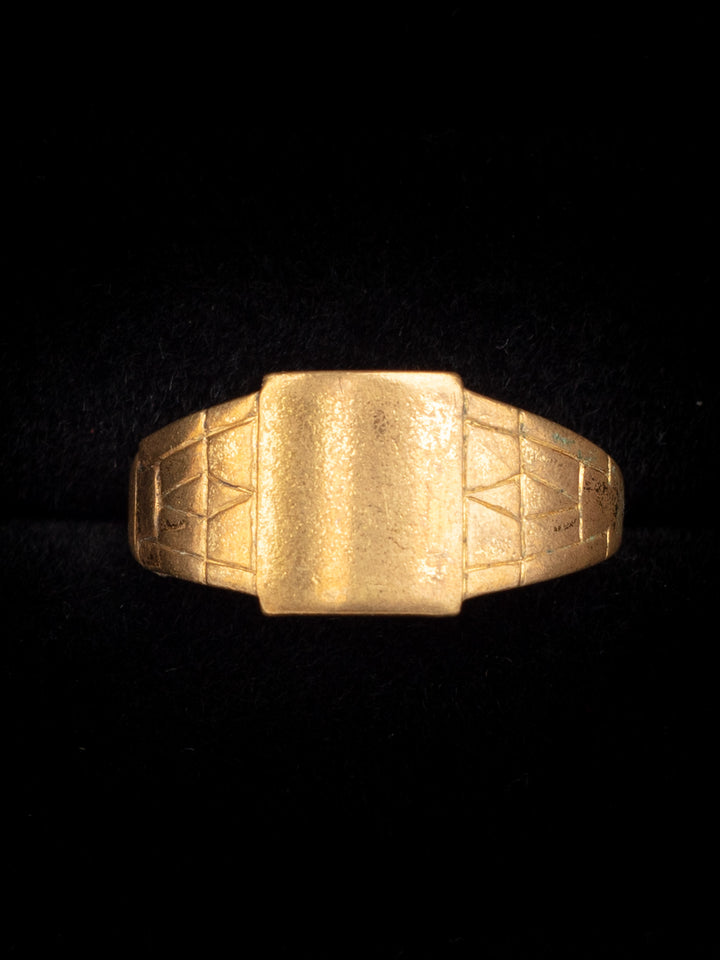 Vintage 60s Man’s Signet Ring with Textured Rectangular Face