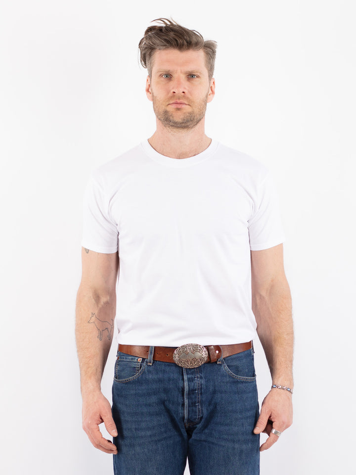 Thick Cotton Basic T-Shirt in White