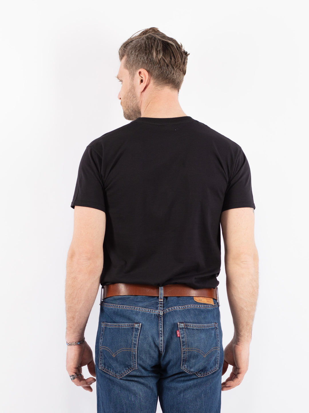 Thick Cotton Basic T-Shirt in Black