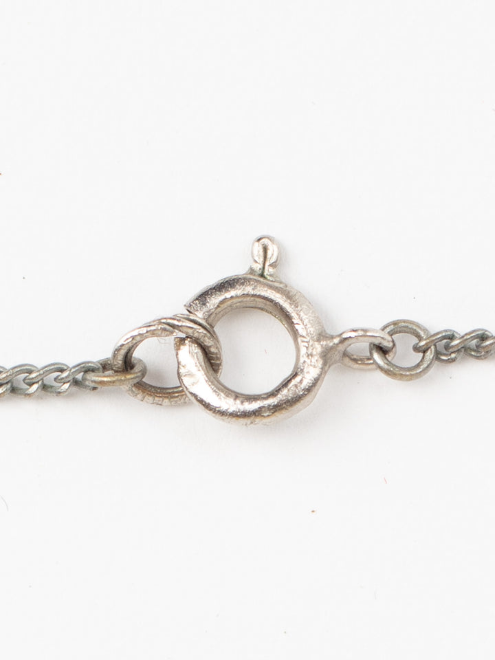 Vintage 30s Green Glass Drop Pendant Necklace