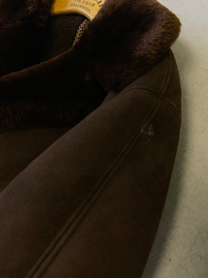 Vintage 70's Men Sheepskin Coat in BrownZ461