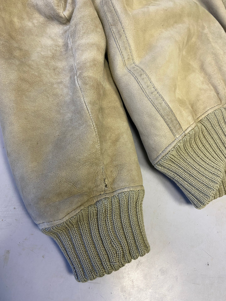 Vintage 90's Men Sheepskin Jacket in BeigeZ580