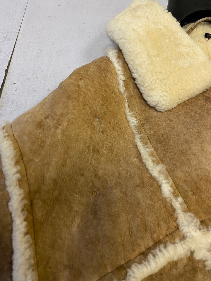 Vintage 90's Men Sheepskin Coat in BeigeZ1782