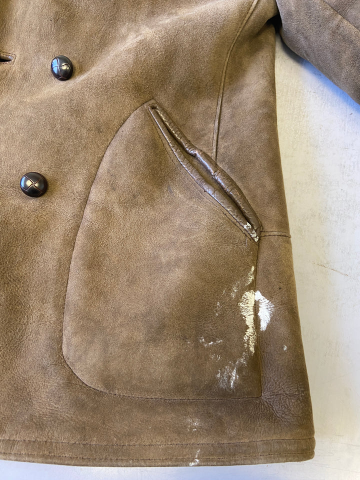 Vintage 70's Men Sheepskin Coat in BrownZ1865