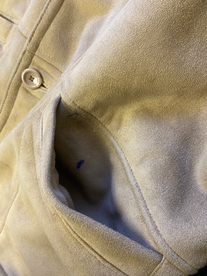 Vintage Men Faux Sheepskin Coat in BeigeZ1540