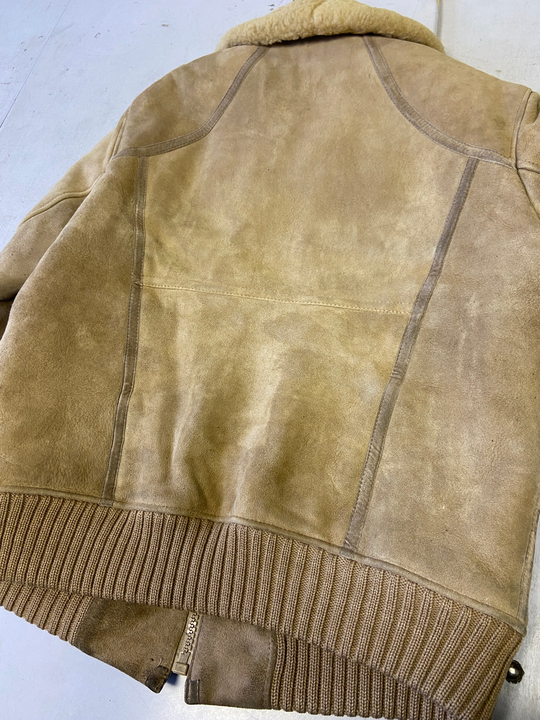Vintage Women Sheepskin Jacket in BeigeV9969