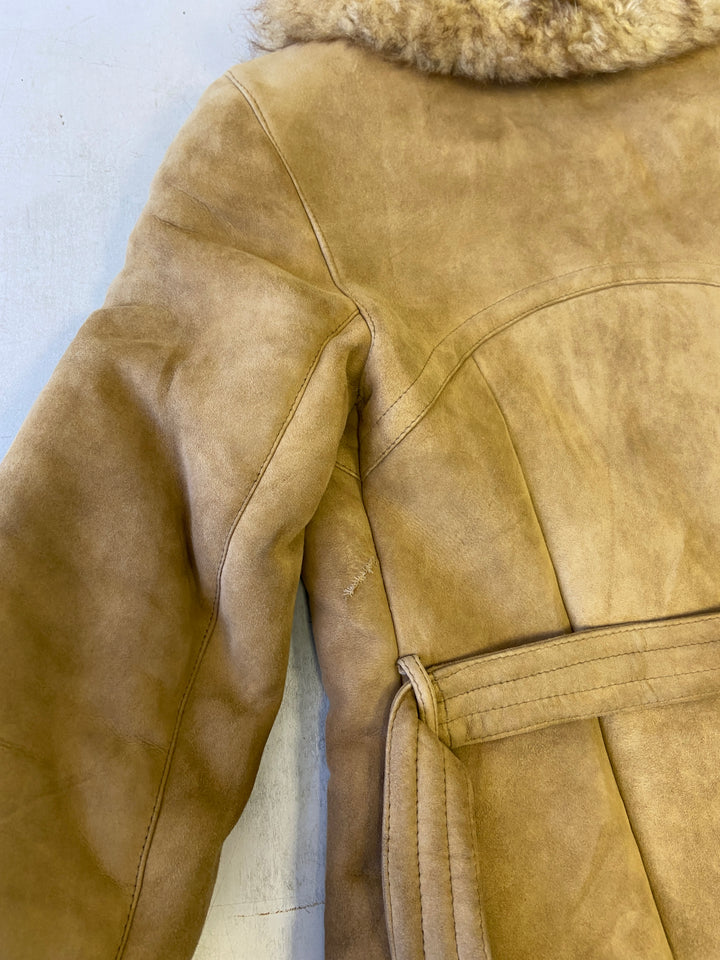 Vintage 70's Women Sheepskin Coat in BeigeV9156