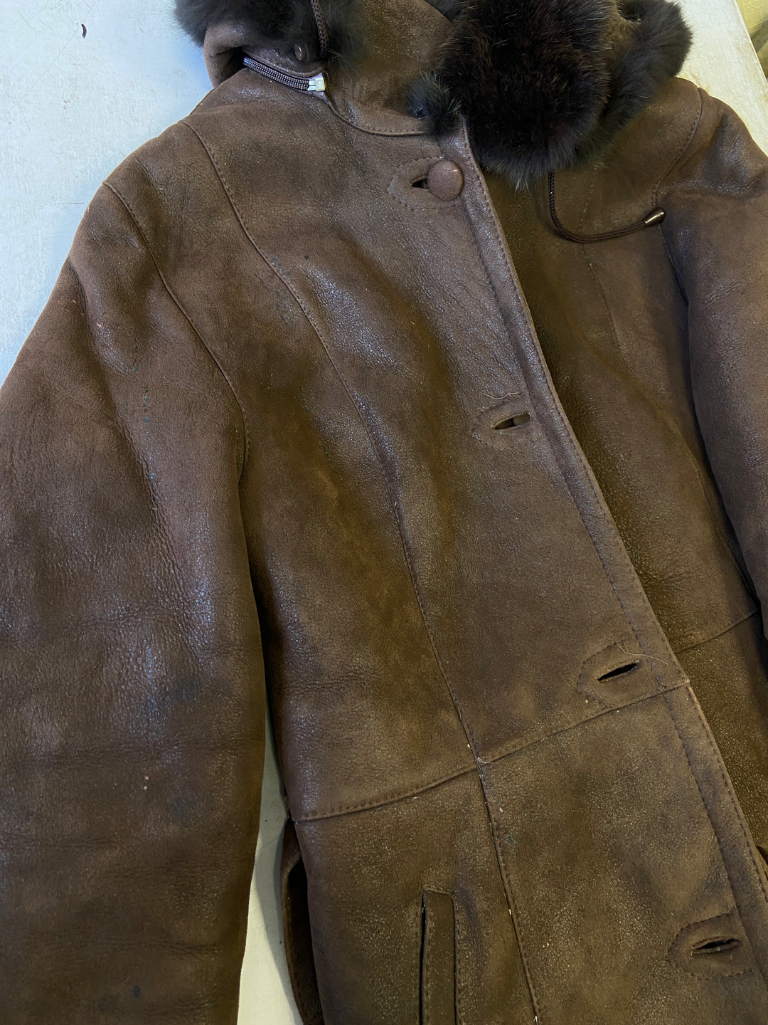 Vintage 90's Women Sheepskin Jacket in BrownA0265