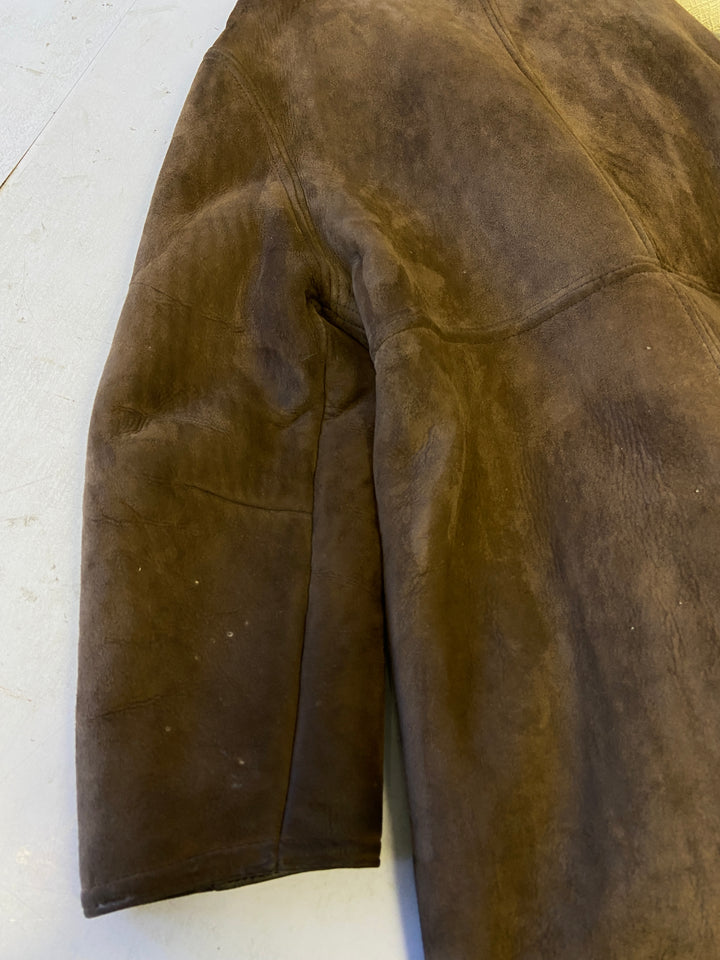 Vintage 70's Men Sheepskin Coat in BrownZ2115