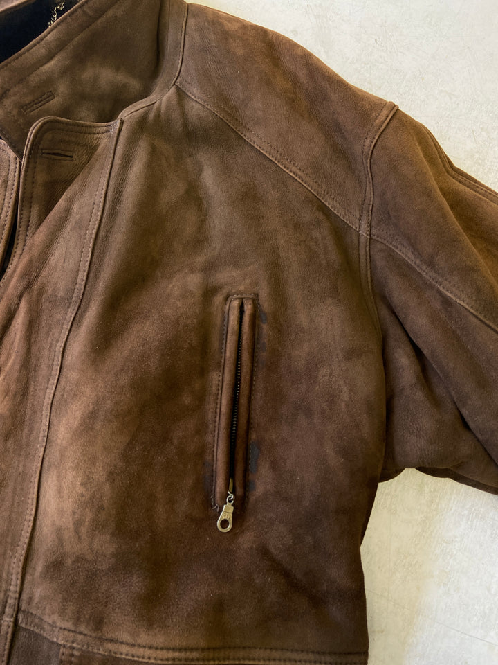 Vintage 90's Men Sheepskin Coat in BrownZ2150
