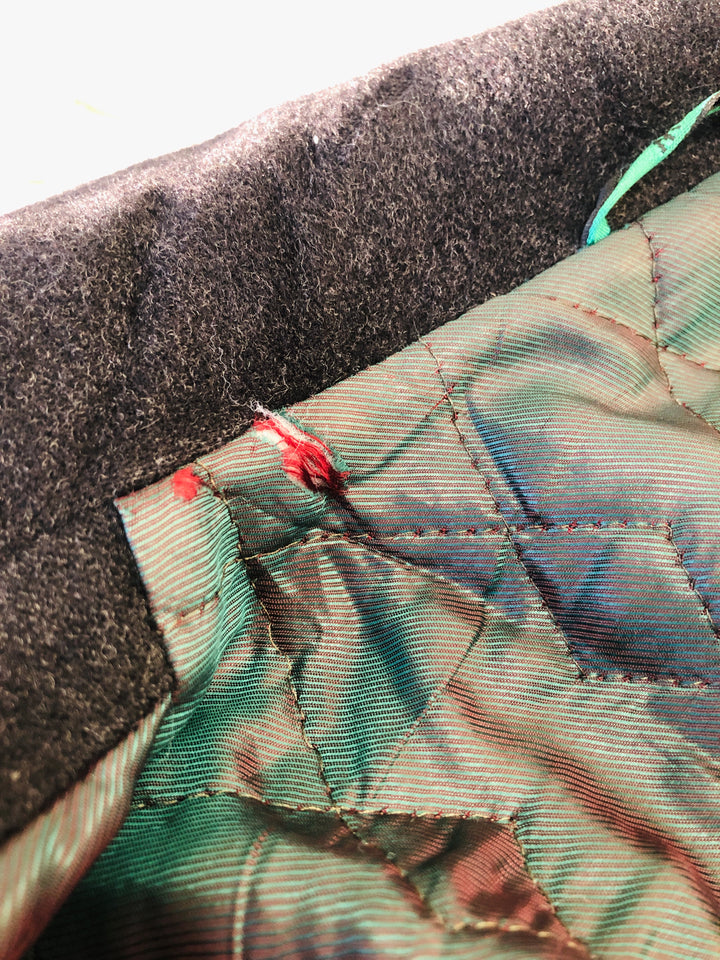 Vintage 90's Men Cashmere Wool Blend Parka Coat in Dark Grey - NorthernGrip