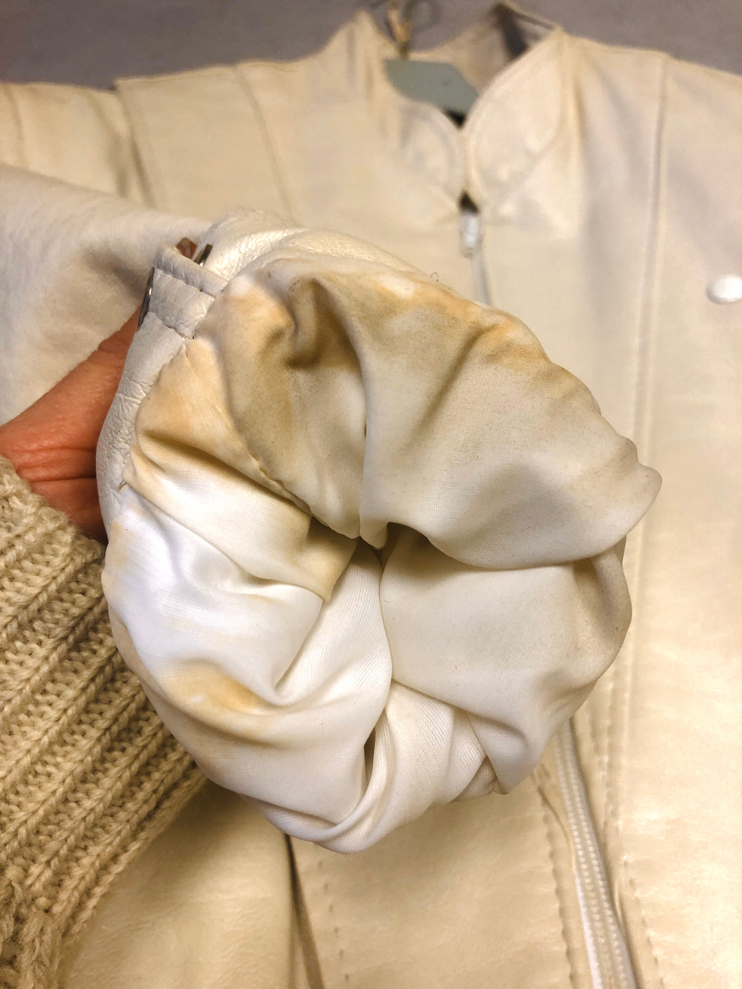 Vintage 80's Women Faux Leather Jacket in White - NorthernGrip