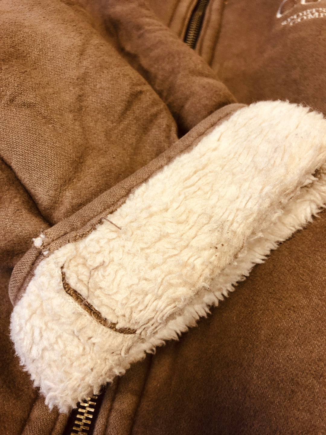 Vintage 90's Men B-3 Style Sherpa Bomber Jacket in Brown - NorthernGrip