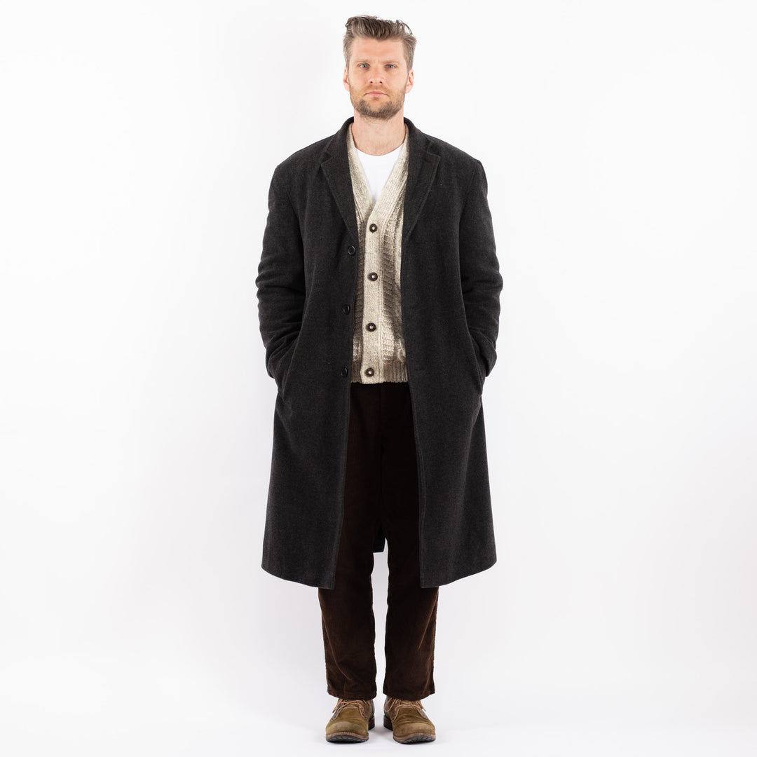 Vintage 90's Men Wool Blend Coat in GrayZ1600