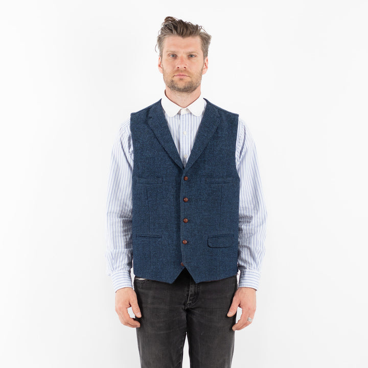 Vintage 00's Men Tweed Vest in BlueZ1713