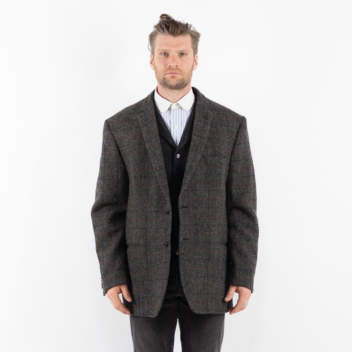 Vintage 90's Men Harris Tweed Jacket in GrayZ1714
