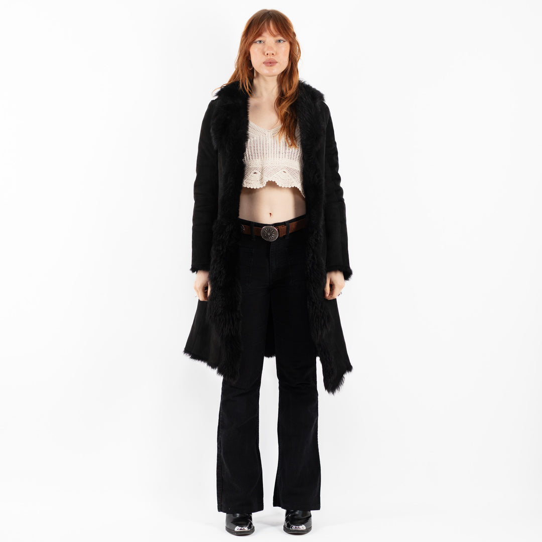 Vintage 00's Women Sheepskin in BlackV9742