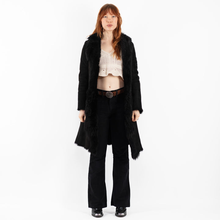 Vintage 00's Women Sheepskin in BlackV9742