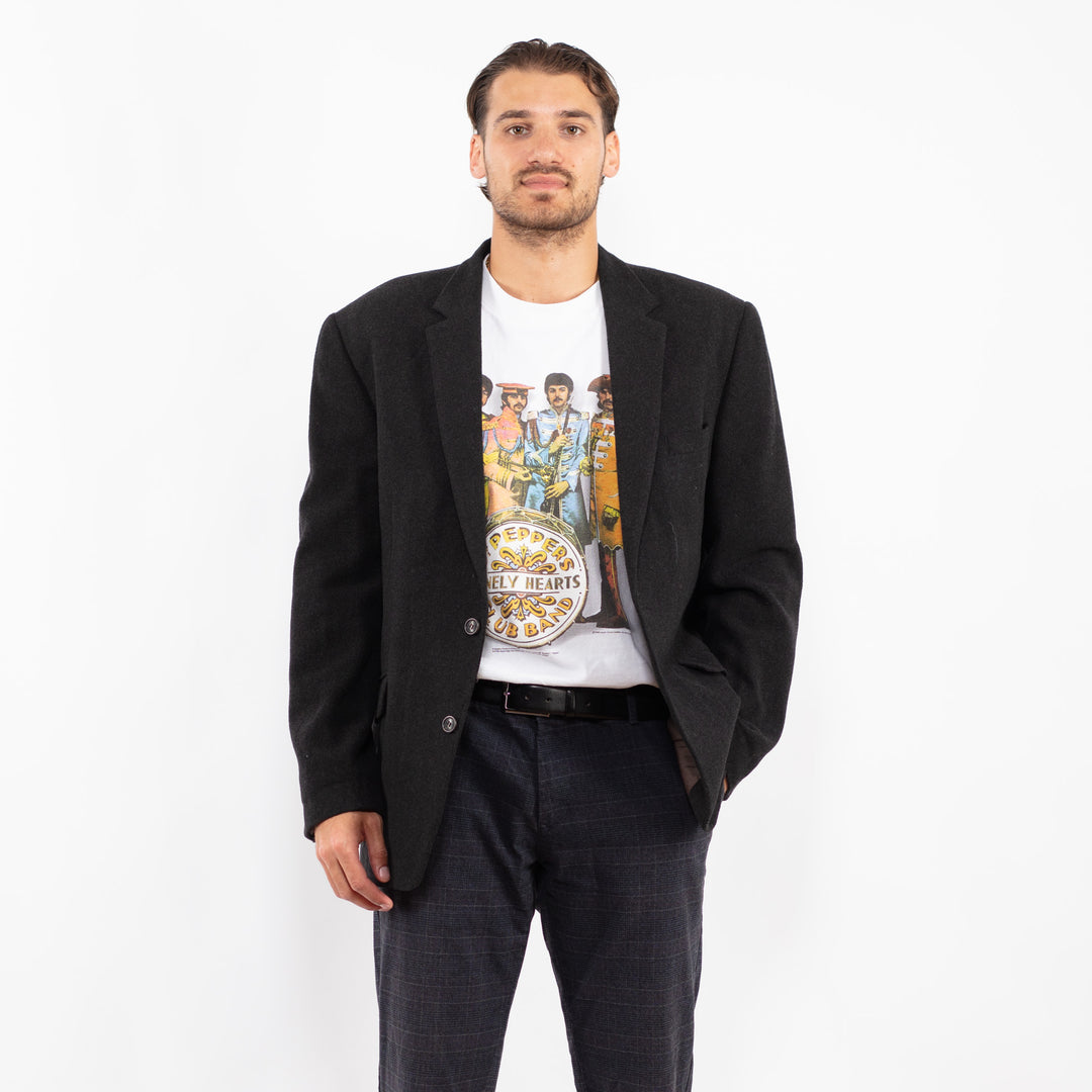 Vintage 00's Men Wool Blend Blazer Jacket in GrayZ2152