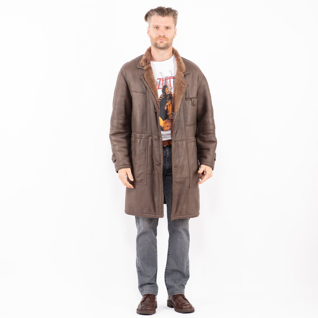 Vintage 70's Men Sheepskin Coat in BrownZ2033