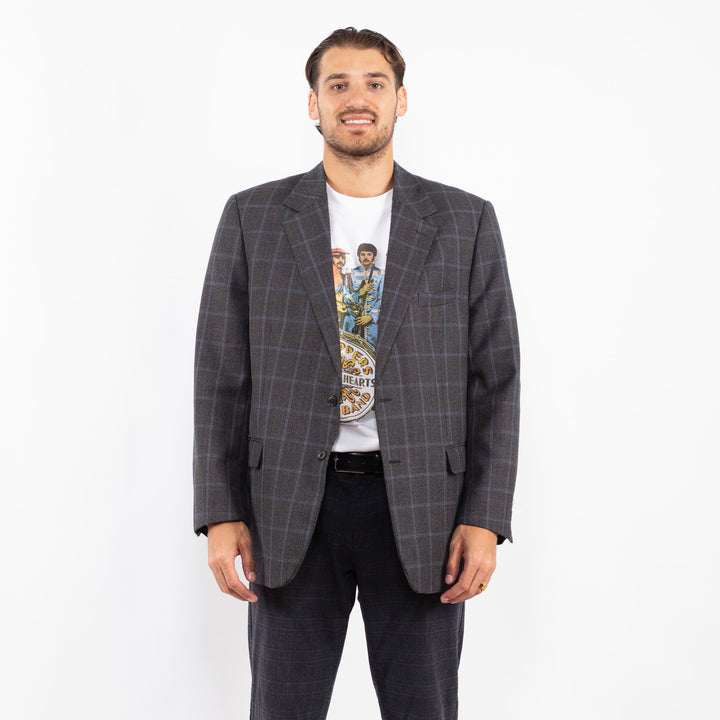 Vintage 00's Men Wool Blend Blazer Jacket in GrayZ2153