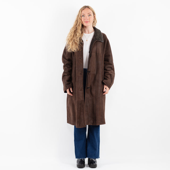 Vintage 00's Women Sheepskin Coat in BrownV9844