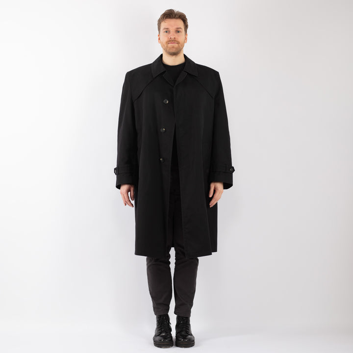 Vintage 70's Men Trench Coat in BlackZ1242