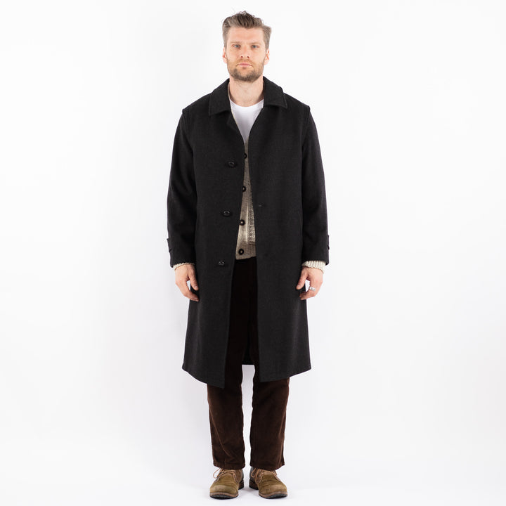 Vintage 80's Men Wool Coat in GrayZ1587
