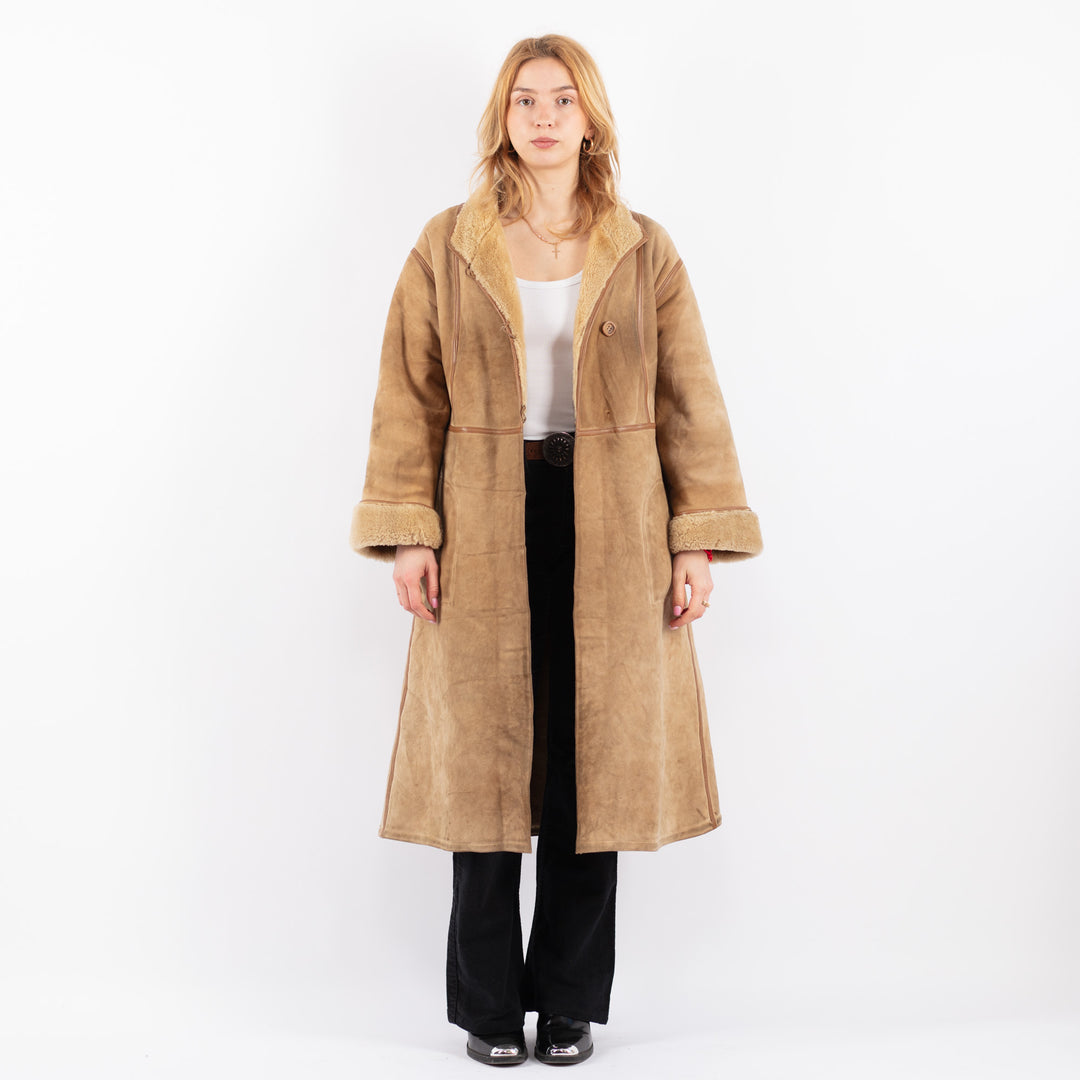 Vintage 70's Women Sheepskin Coat in BeigeV9644
