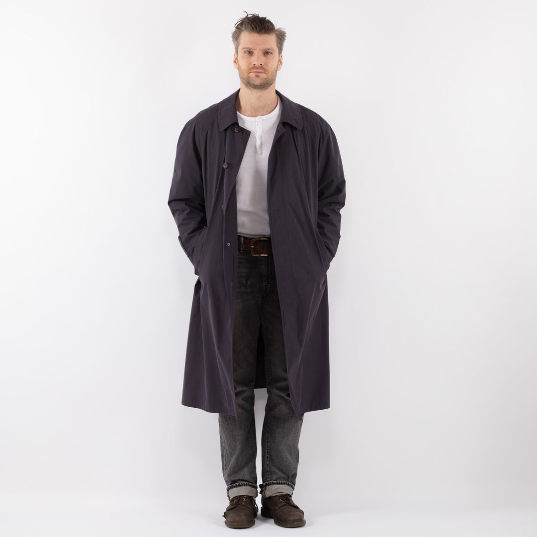 Vintage 80's Men Mac Coat in BlueZ1094