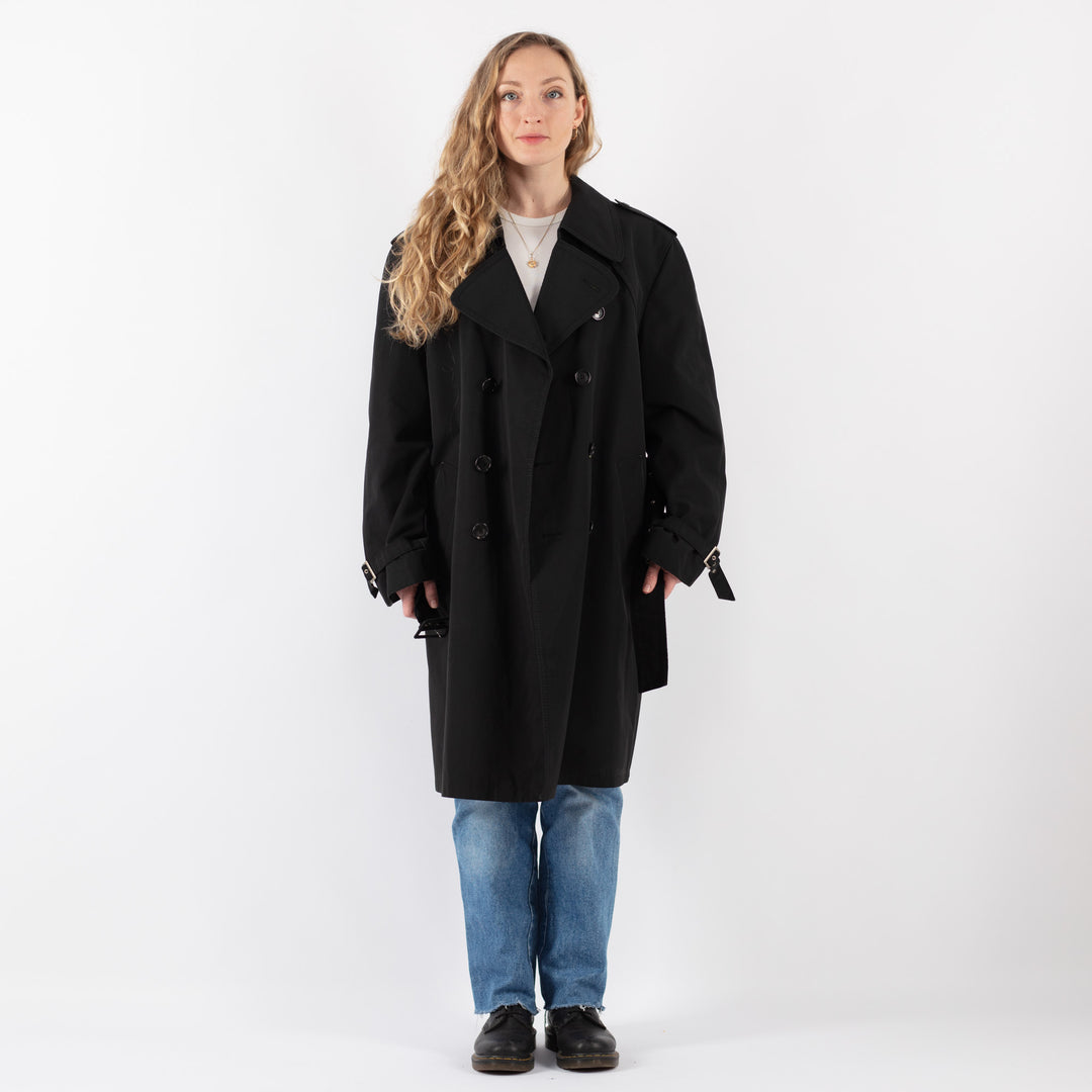 Vintage 90's Women Trench Coat in BlackV9341